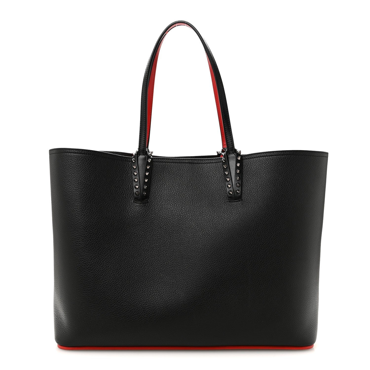 Calfskin Empire Spikes East West Cabata Tote Black
