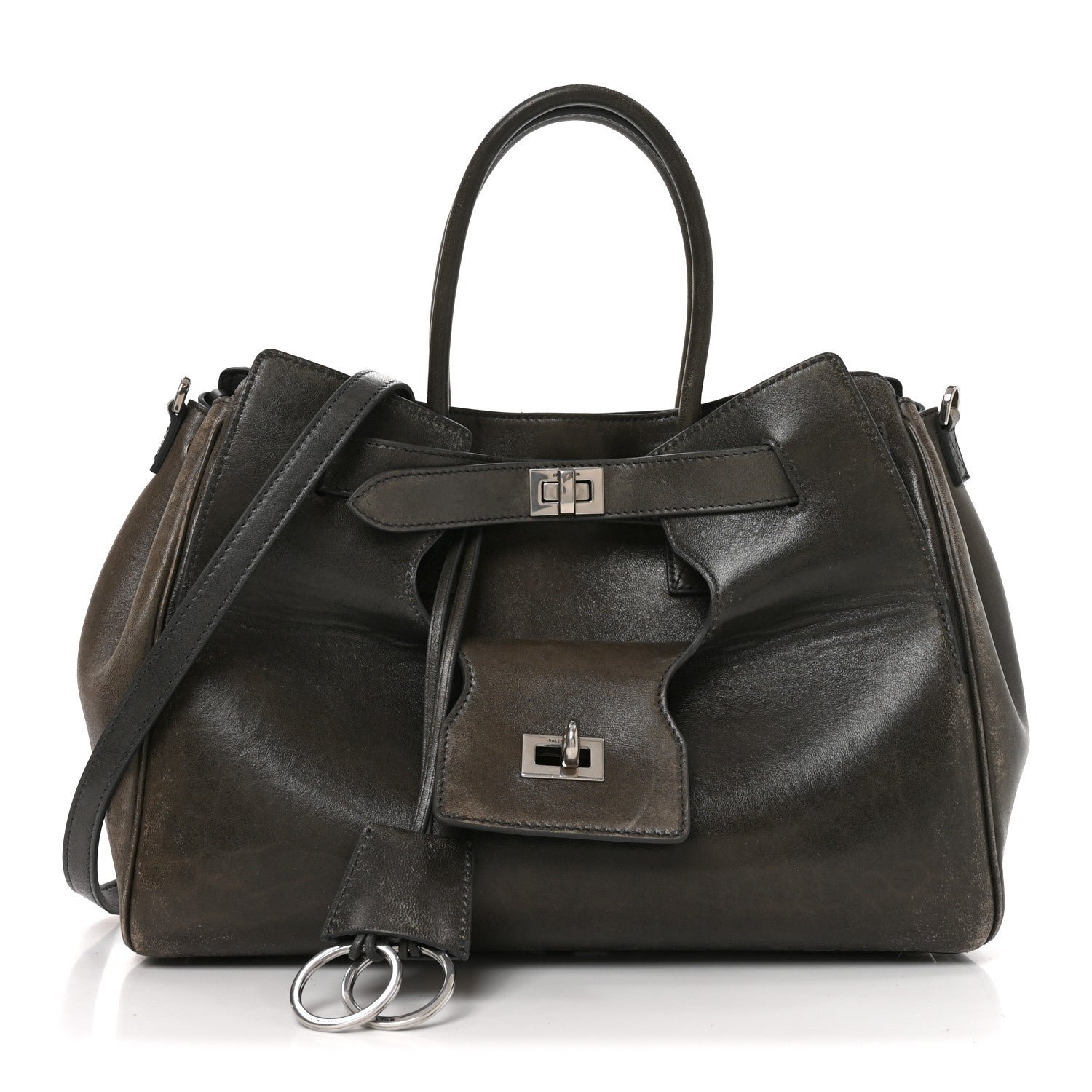 Balenciaga Vegetable Tanned Lambskin Small Bel Air Carry All Bag Grey