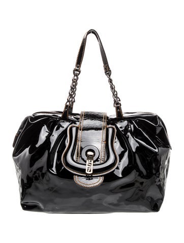 Patent Leather Top Handle Bag