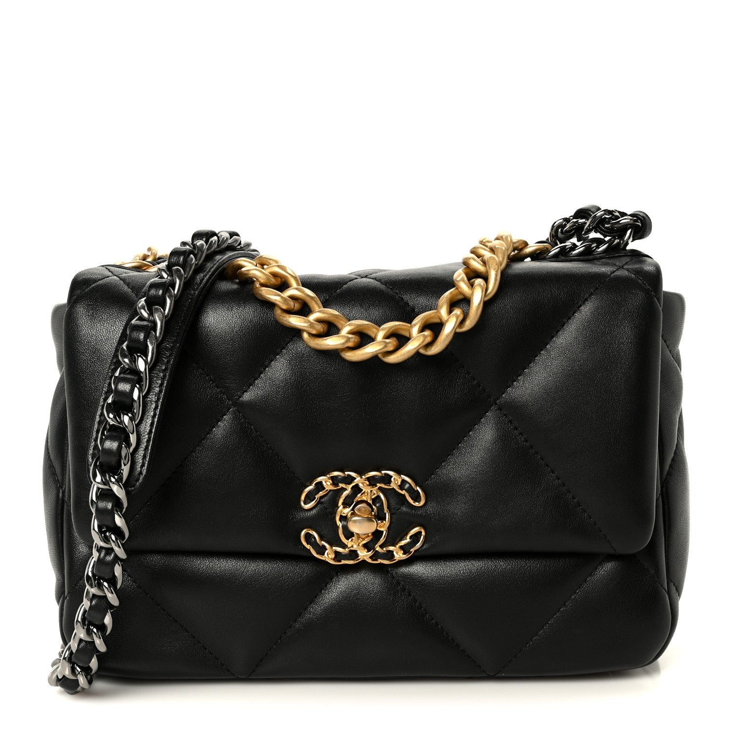 Chanel Lambskin Quilted Medium Chanel 19 Flap Black