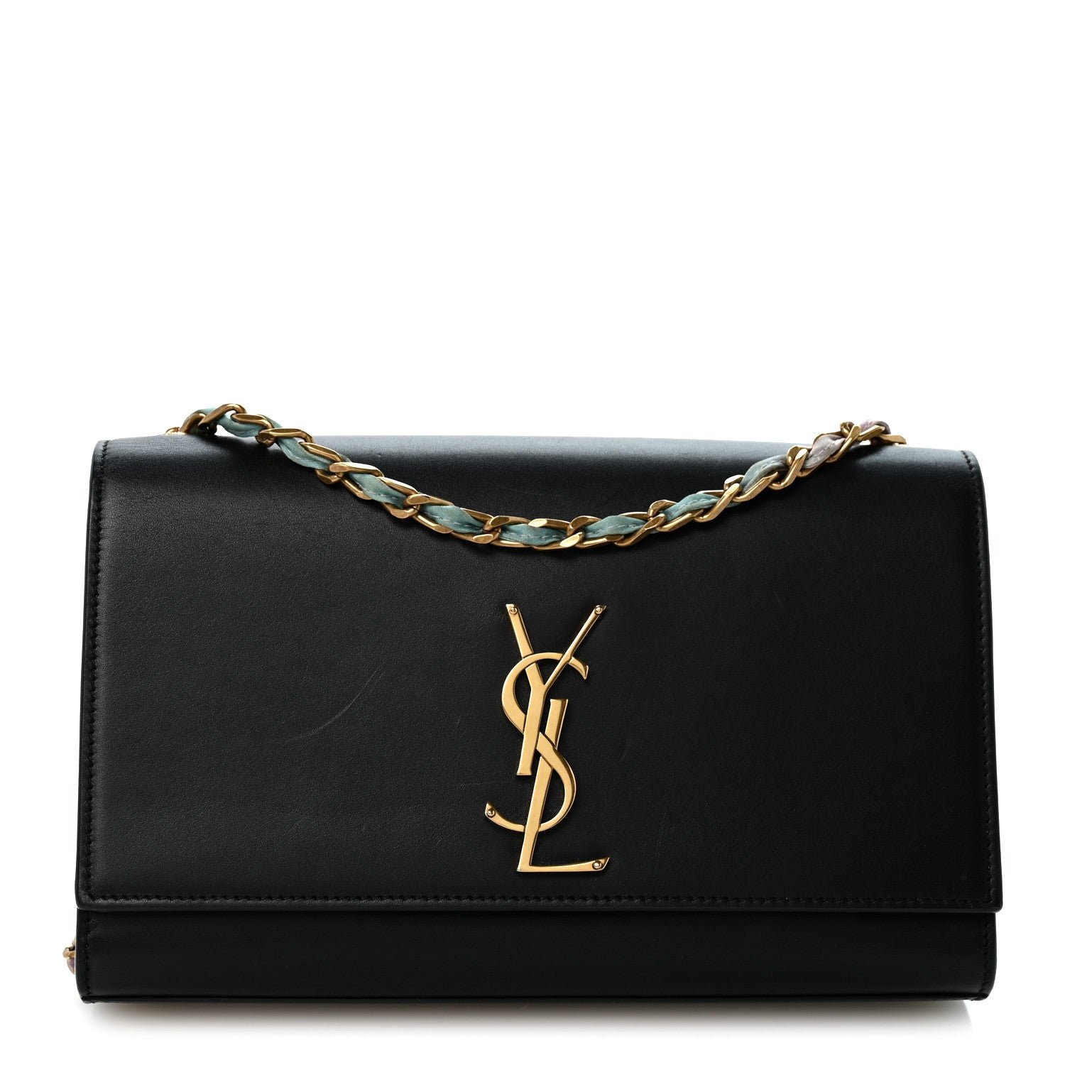 Saint Laurent Smooth Calfskin Medium Classic Monogram Kate Satchel Black