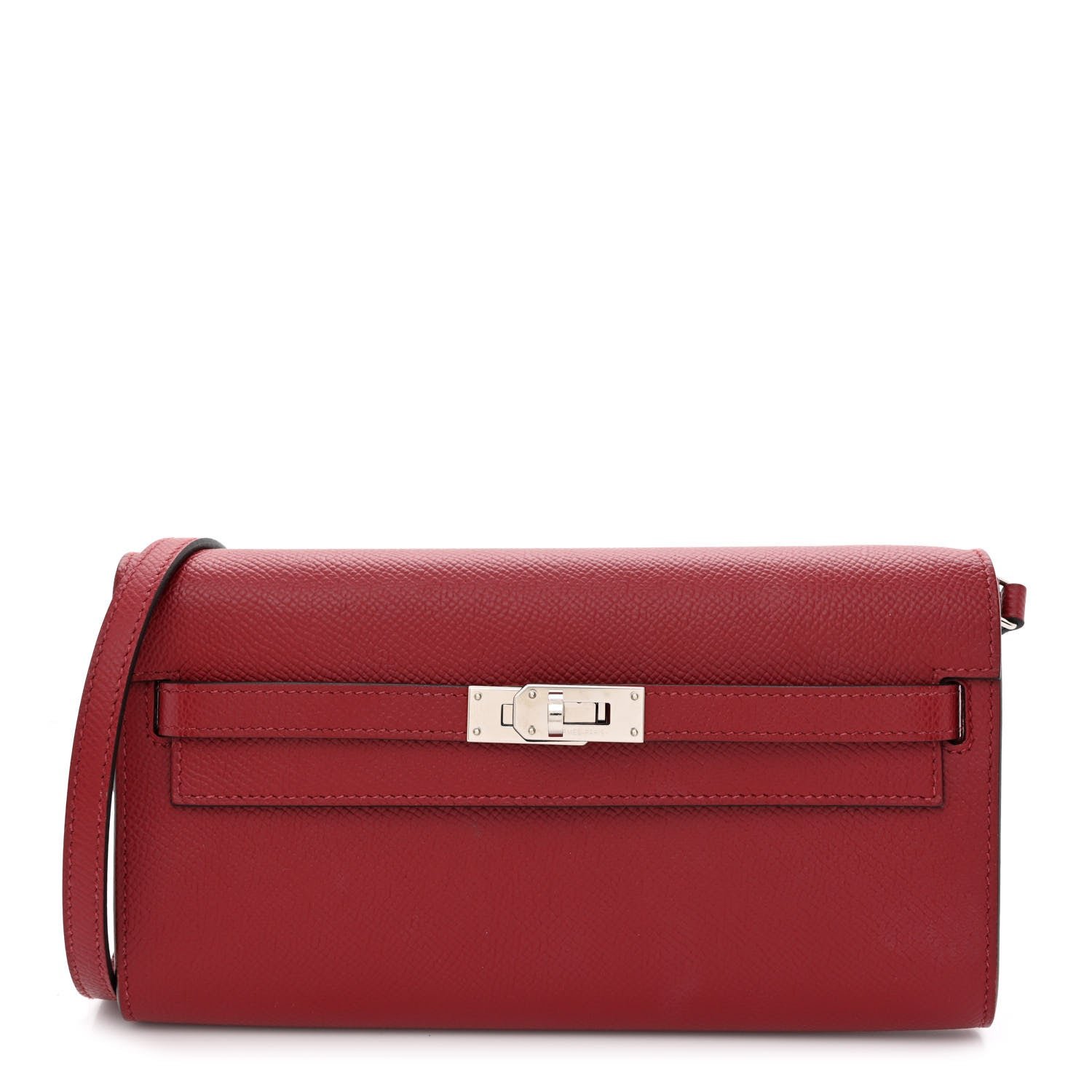 Hermes Epsom Kelly Wallet To Go Rouge Grenat