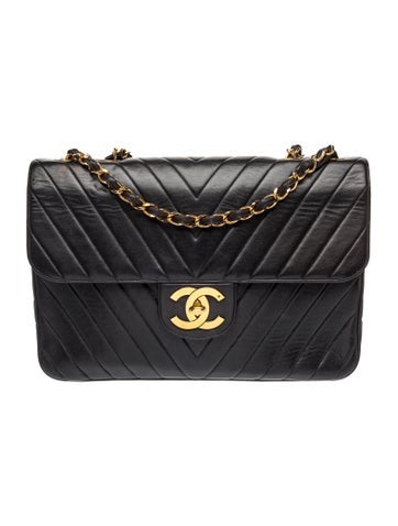 Jumbo XL Chevron Maxi Flap Bag
