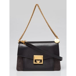 Givenchy Black Leather/Suede GV3 Small Crossbody Bag