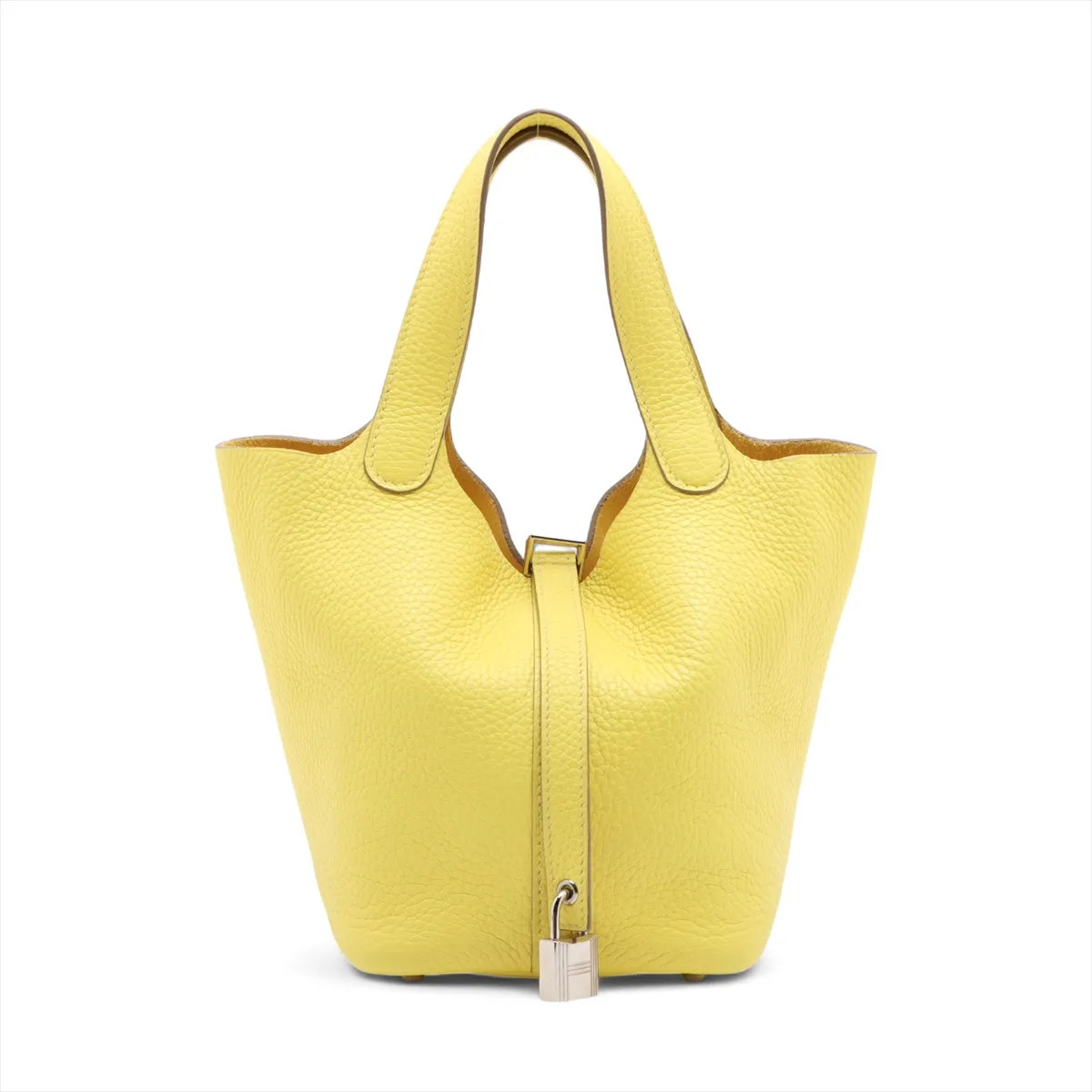 Hermès Picotin Lock 18 PM Taurillon Clemence Lime Silver Metal Fittings