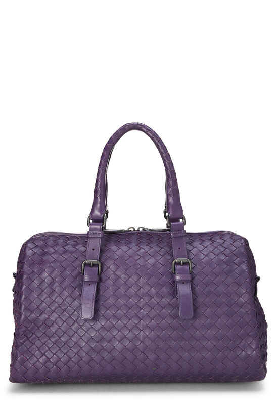 Bottega Veneta Purple Intrecciato Leather Montaigne Handbag