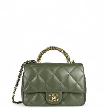 Lambskin Top Handle Rectangular Flap Mini
