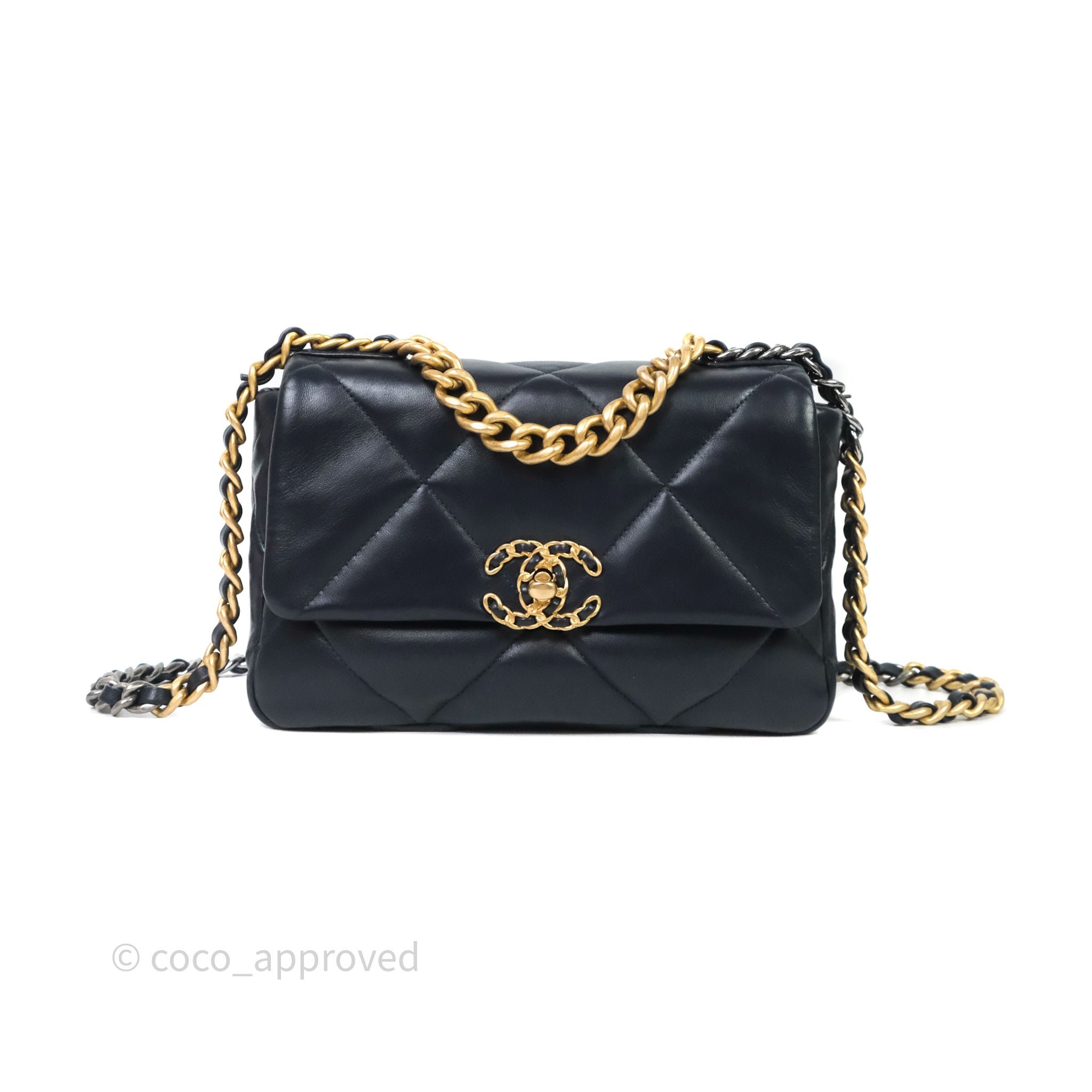 Chanel 19 Small Navy Lambskin Mixed Hardware