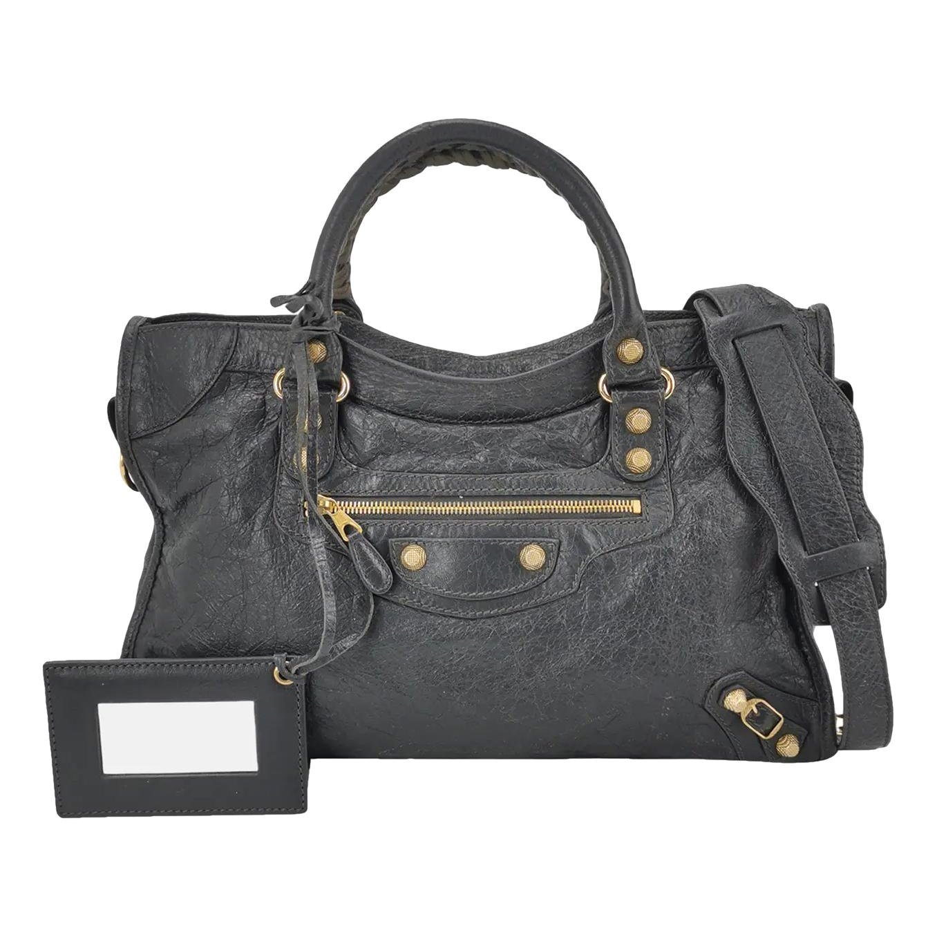City leather handbag