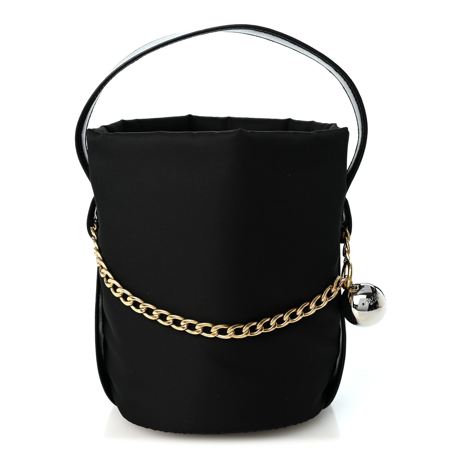 Prada Prada Tessuto Nylon Nappa Petit Sac Mini Bucket Bag Black