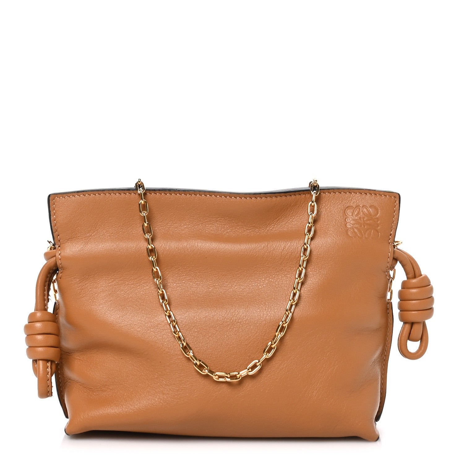 Loewe Calfskin Nano Flamenco Knot Clutch Warm Desert