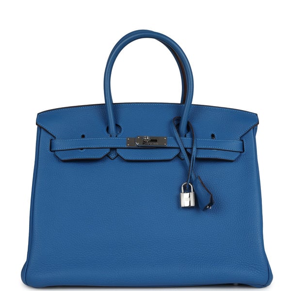 Hermes Pre-owned Hermes Birkin 35 Mykonos Togo Palladium Hardware
