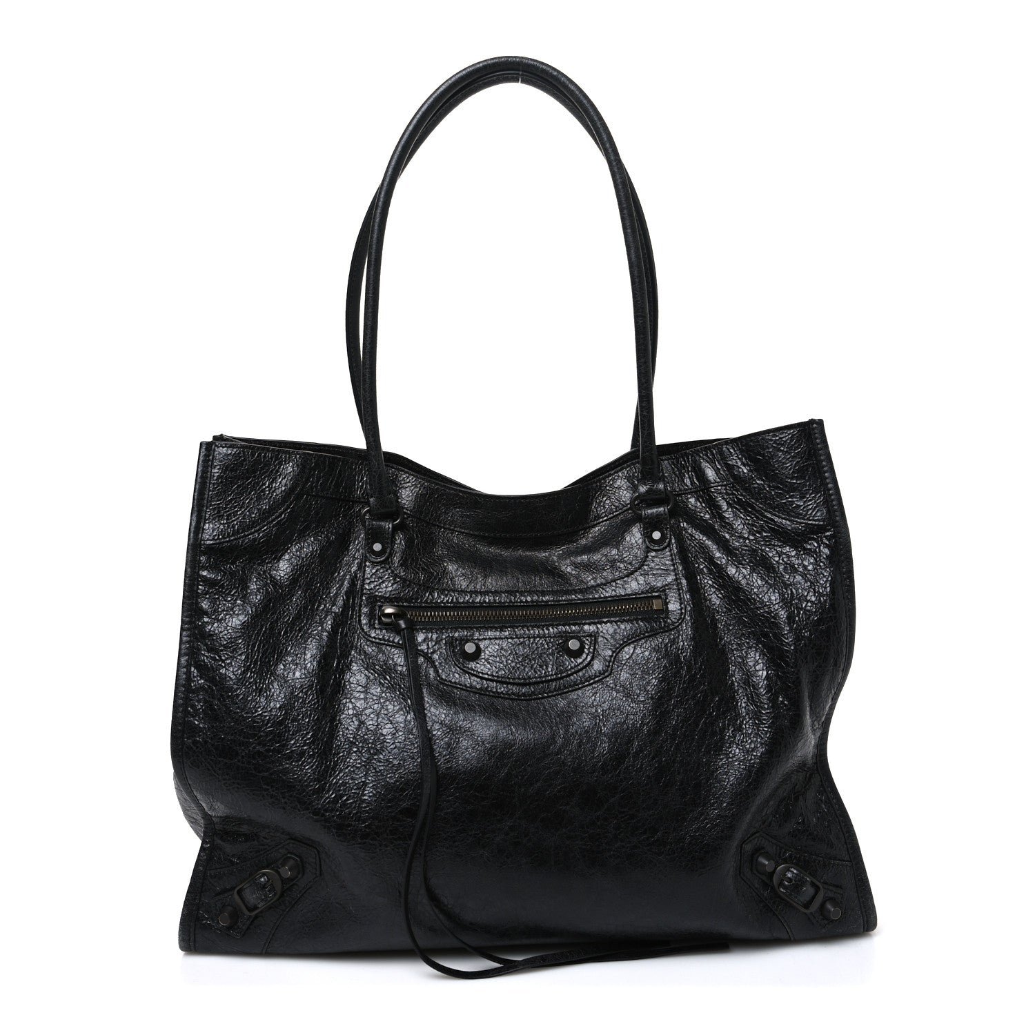 Balenciaga Agneau Arena Classic Hardware Medium Le City Tote Black