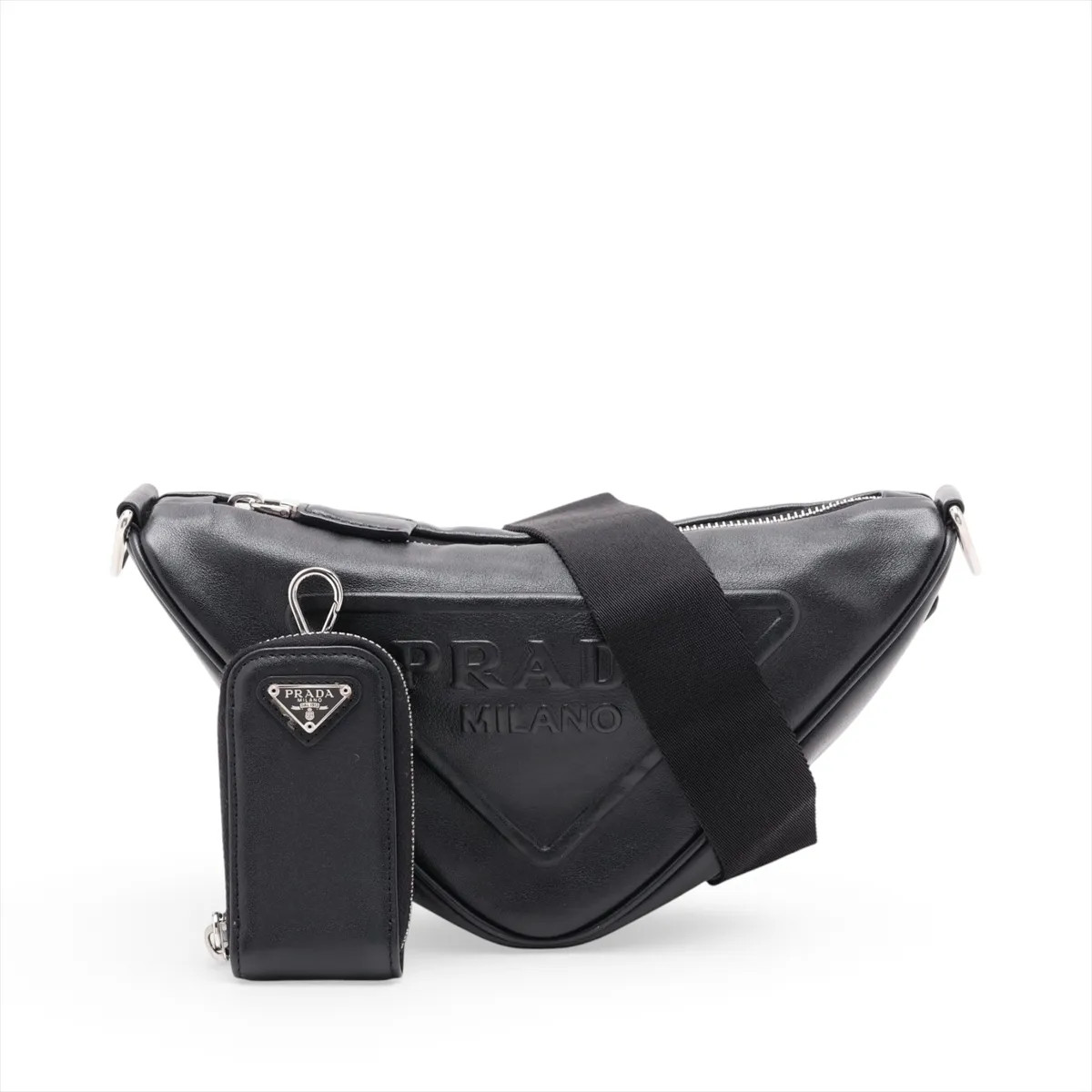 Prada Triangle Leather Shoulder bag Black