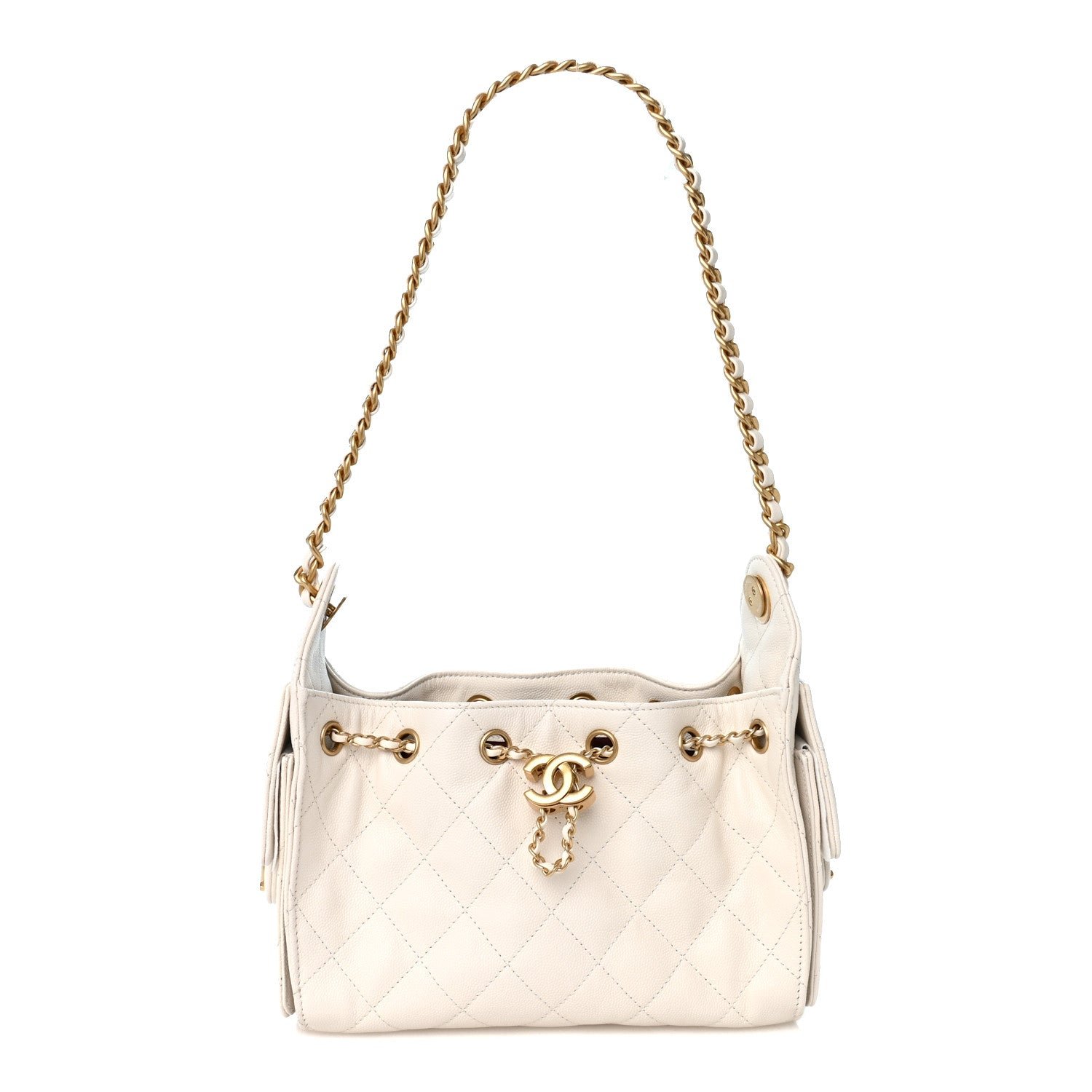 Chanel Caviar Quilted Mini Chanel 25 Handbag White