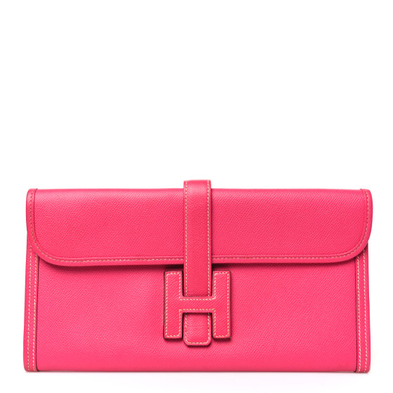 Hermes Epsom Jige Elan 29 Clutch Rose Tyrien