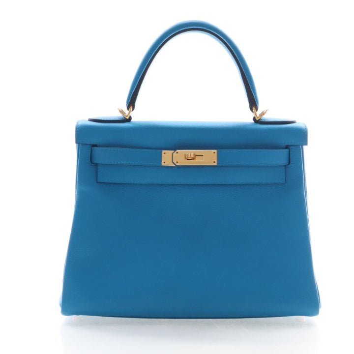 Hermes Blue Zanzibar Evercolor Kelly 28