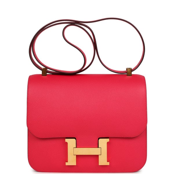 Hermes Pre-owned Hermes Constance 24 Rose Extreme Epsom Gold Hardware