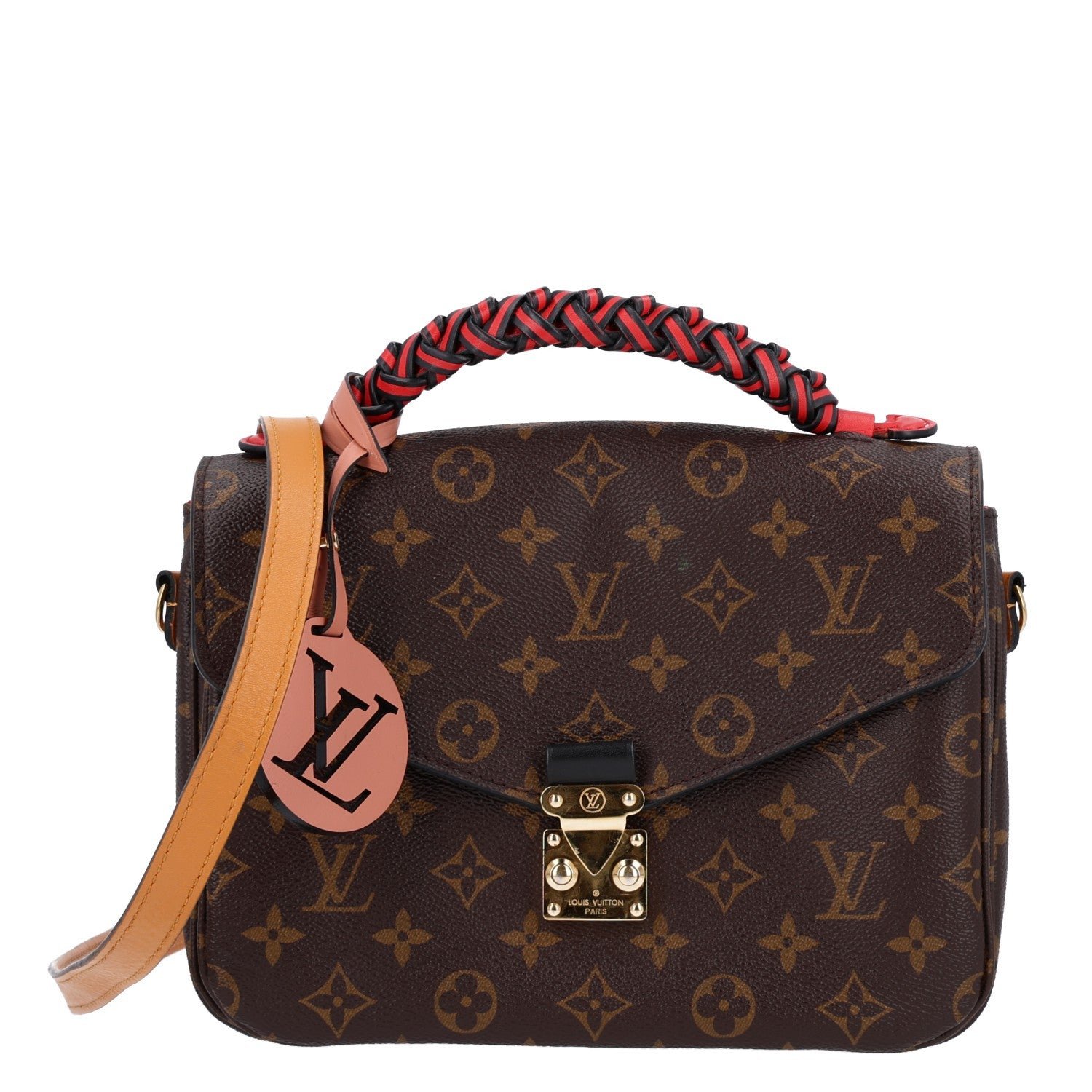 Louis Vuitton Monogram Braided Pochette Metis Coquelicot