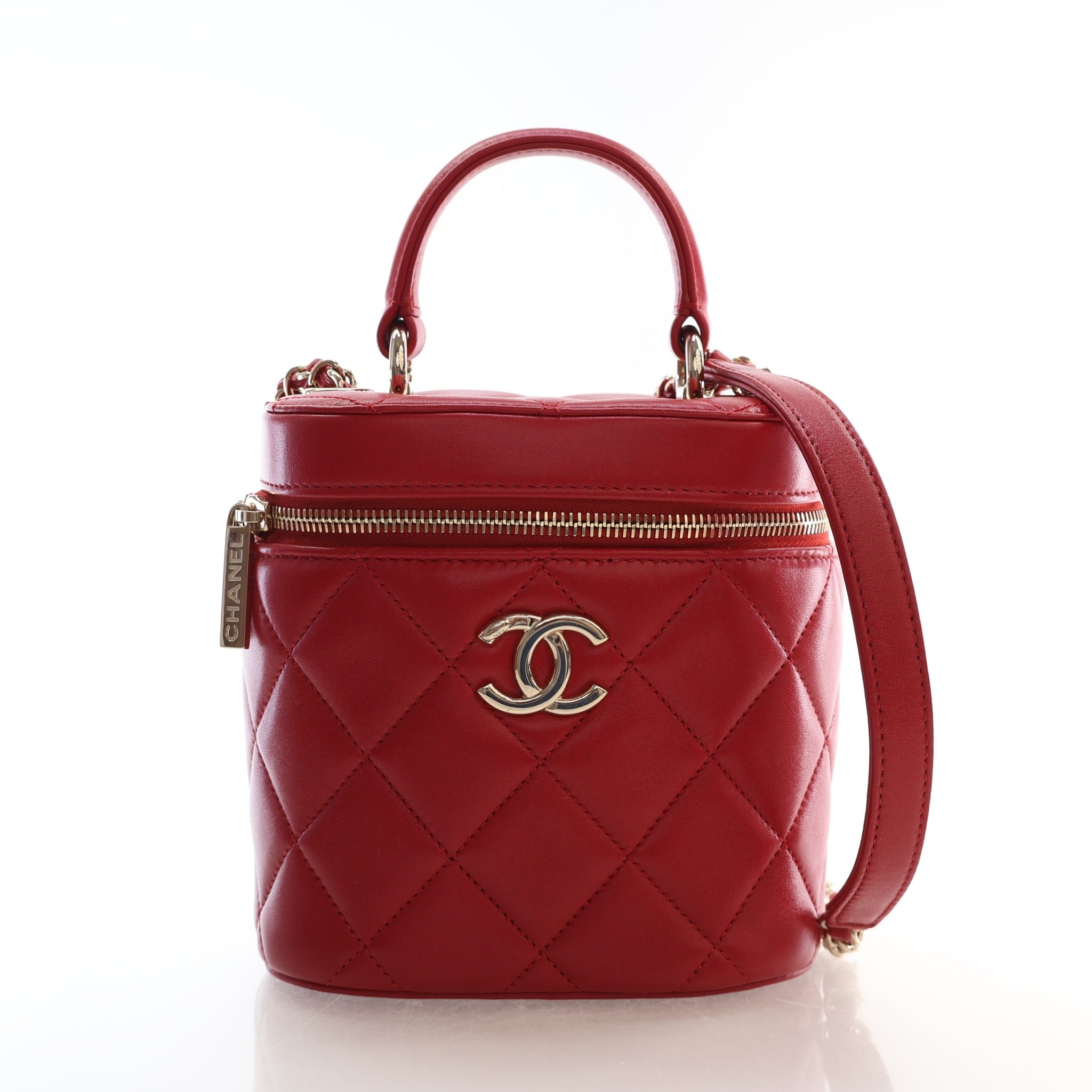 Chanel Small Lambskin Trendy CC Top Handle Vanity Case With Chain