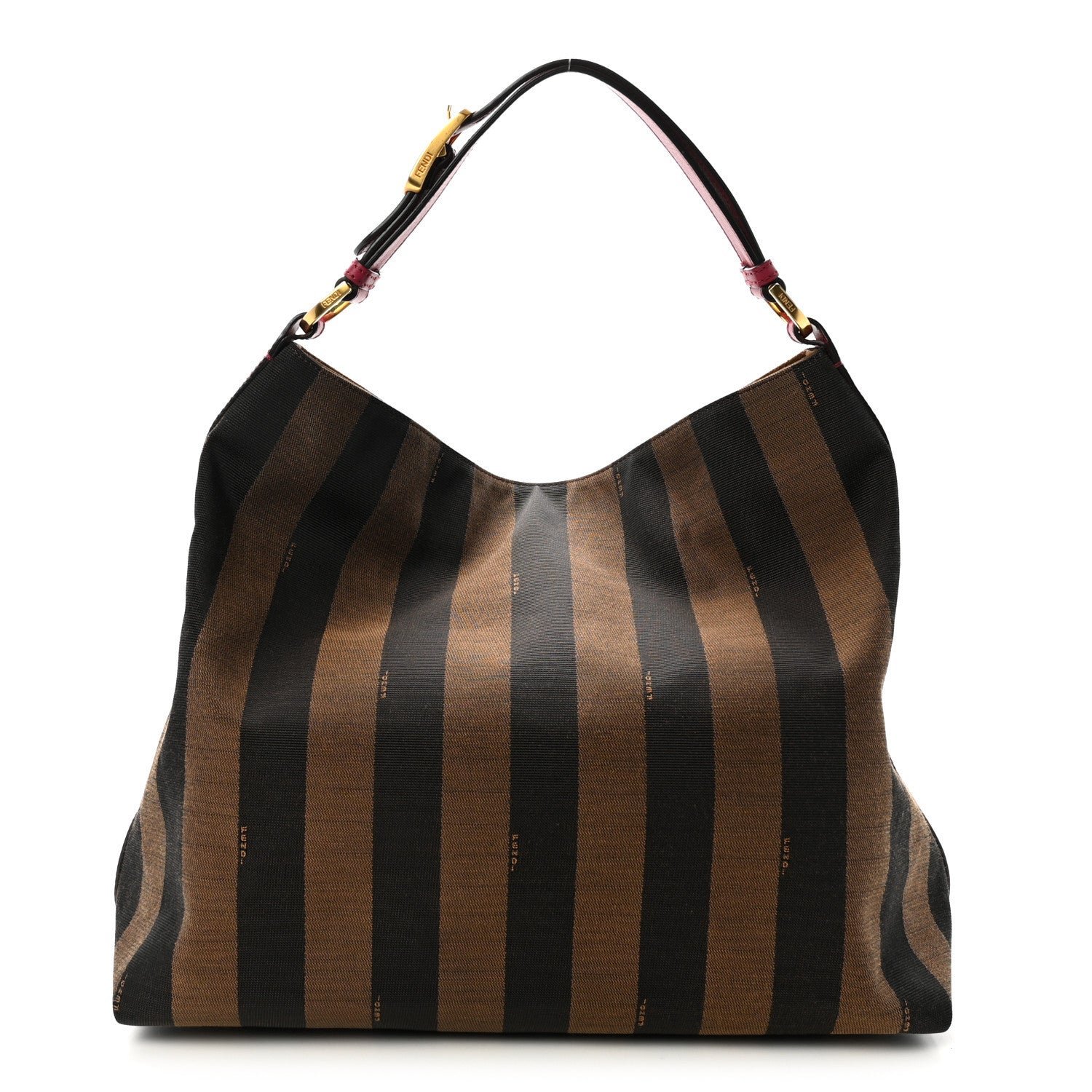 Fendi Pequin Cuoio Vegetale Large Hobo Tobacco Amarena