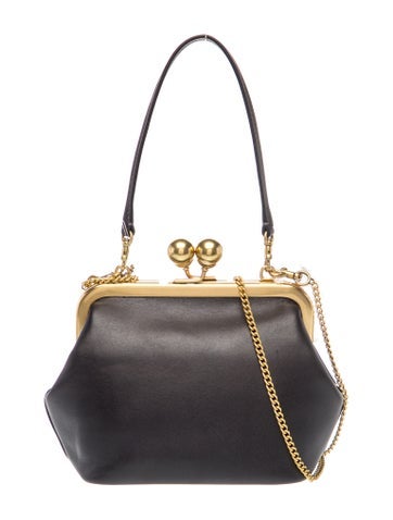 Leather Kisslock Frame Bag 16 w/ Tags