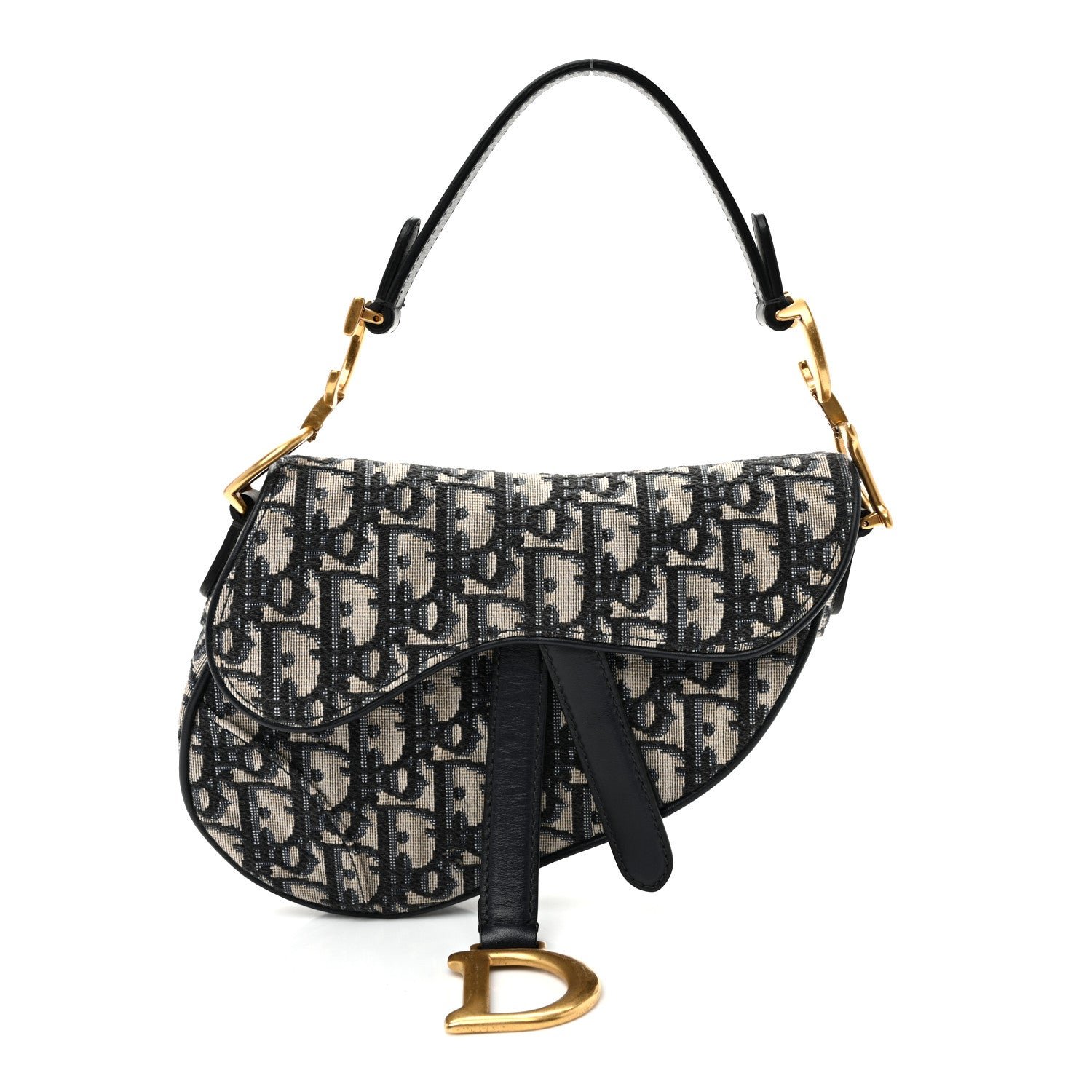 Christian Dior Oblique Mini Saddle Bag Blue