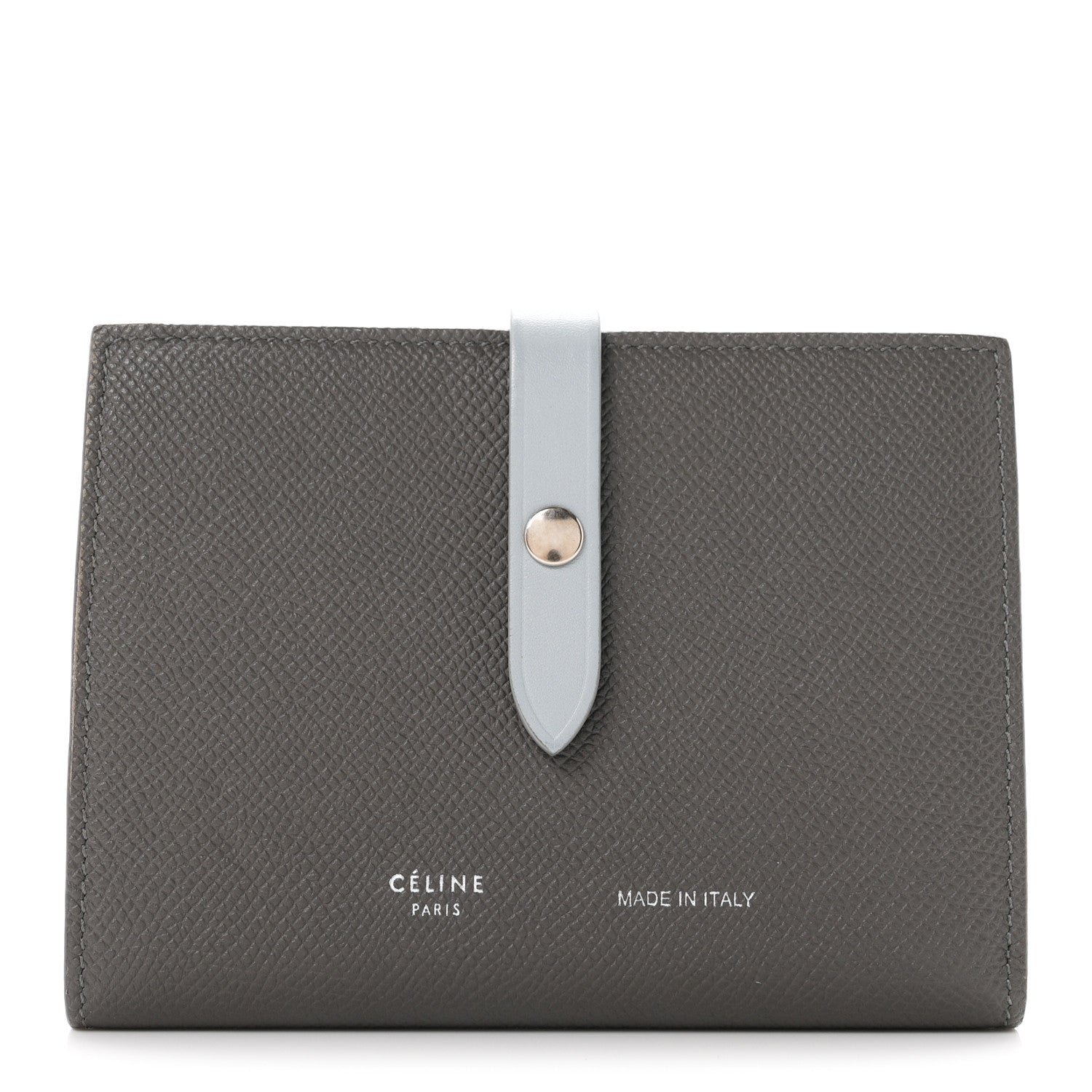 Celine Grained Calfskin Medium Multifunction Strap Wallet Pebble Mineral