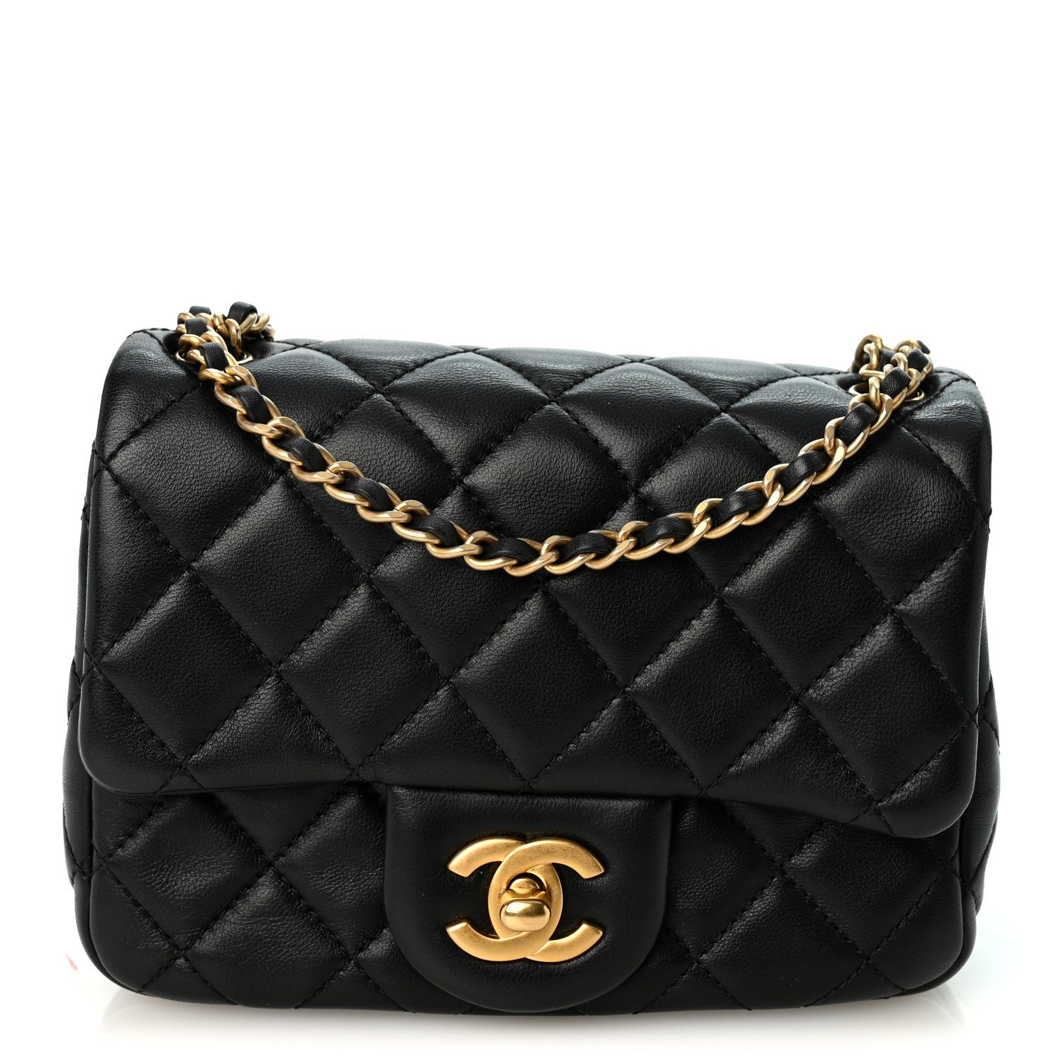 Chanel Lambskin Quilted Mini Pearl Crush Flap Black