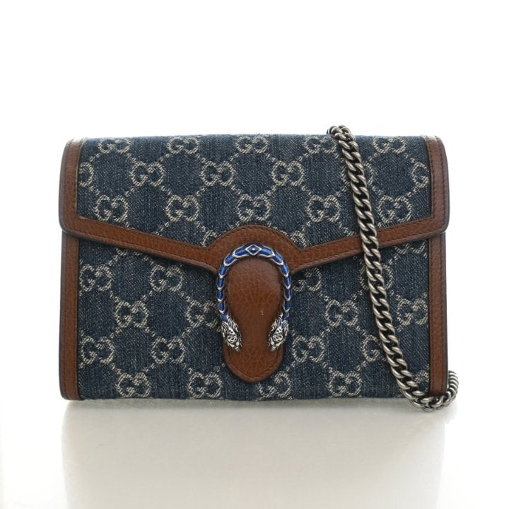 Gucci GG Denim Dionysus Wallet On Chain (WOC)