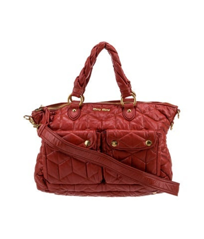 Miu Miu Miu Leather Top Handle Bag