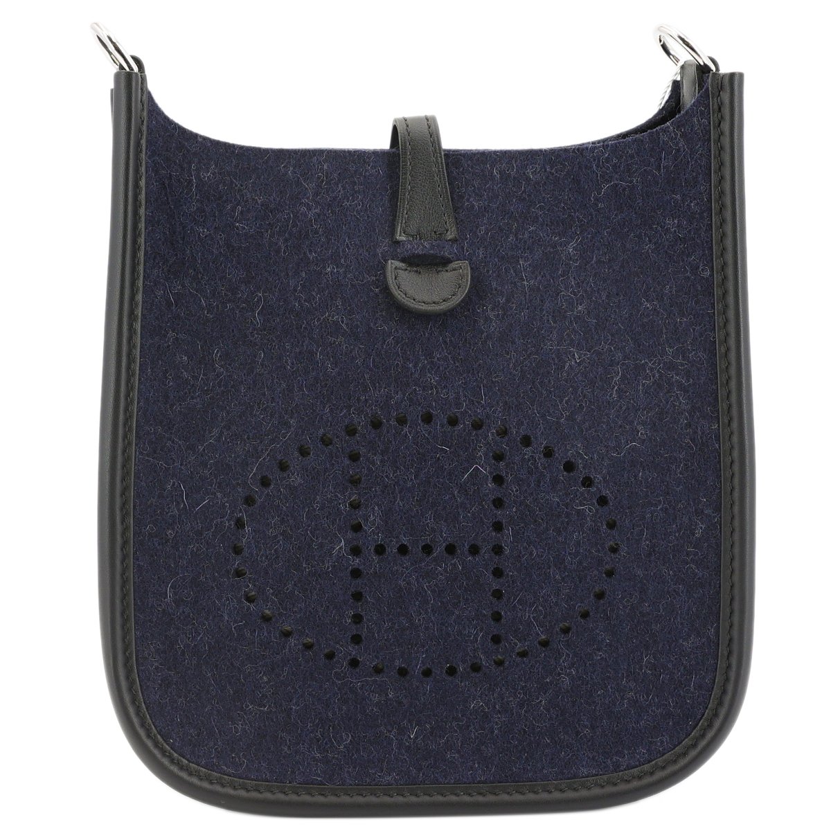 Hermes Brand New ( Rank N ) HERMÈS Mini Evelyne 16 Amazone 112cm Black (89) Bleu Nuit (2Z) Swift Feutre Palladium hardware Y (2020)