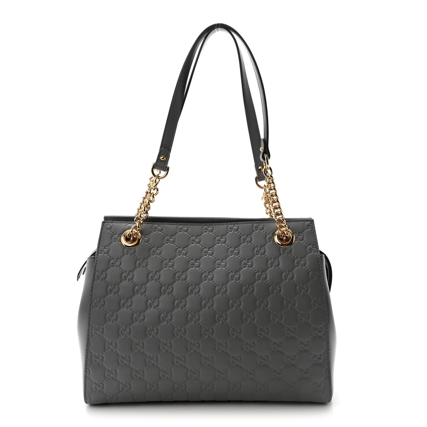 Gucci Soft Guccissima Signature Medium Shoulder Tote Bag Deep Grey