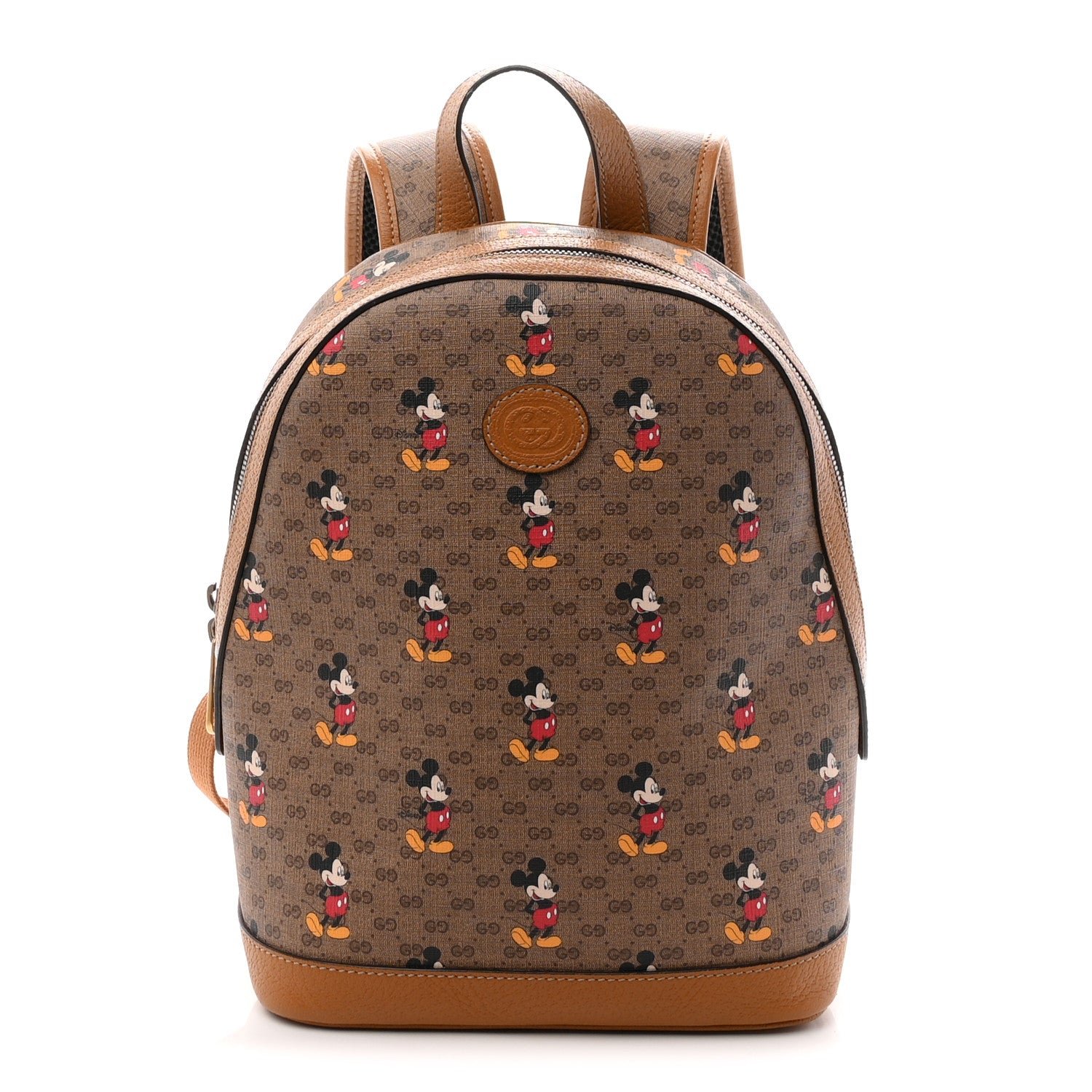Gucci X DISNEY Mini Vintage GG Supreme Monogram Mickey Mouse Small Dome Backpack Beige Vintage Sun Oil Beige Vintage Sun Oil