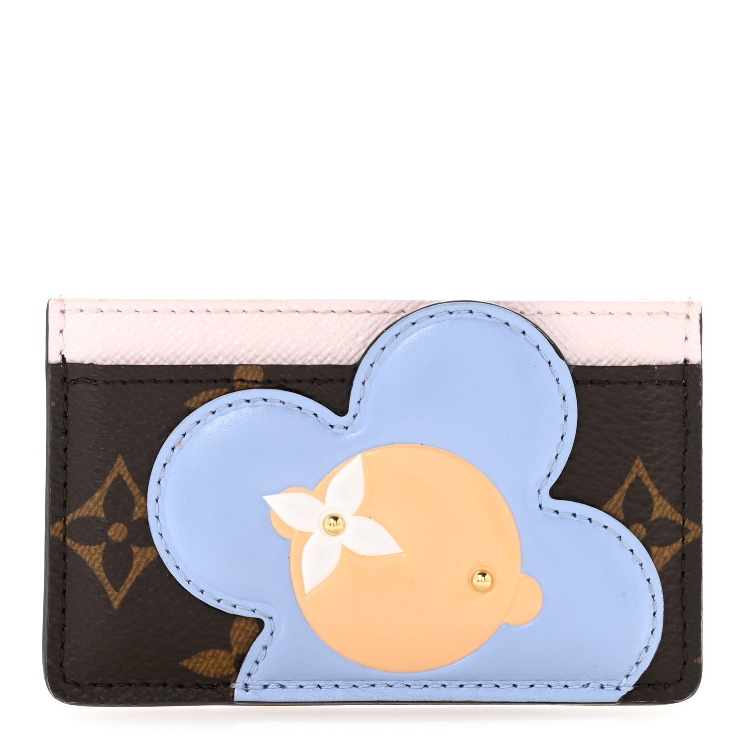 Louis Vuitton Monogram Vivienne Snowy Card Holder Pearl Blue Frost