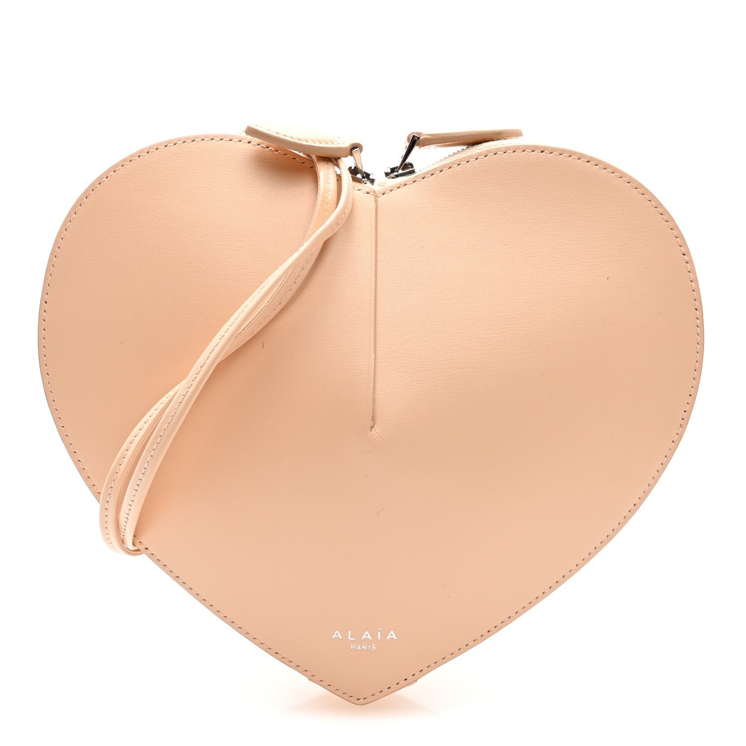 Alaia Lux Calfskin Le Coeur Bag Lacquer Peche