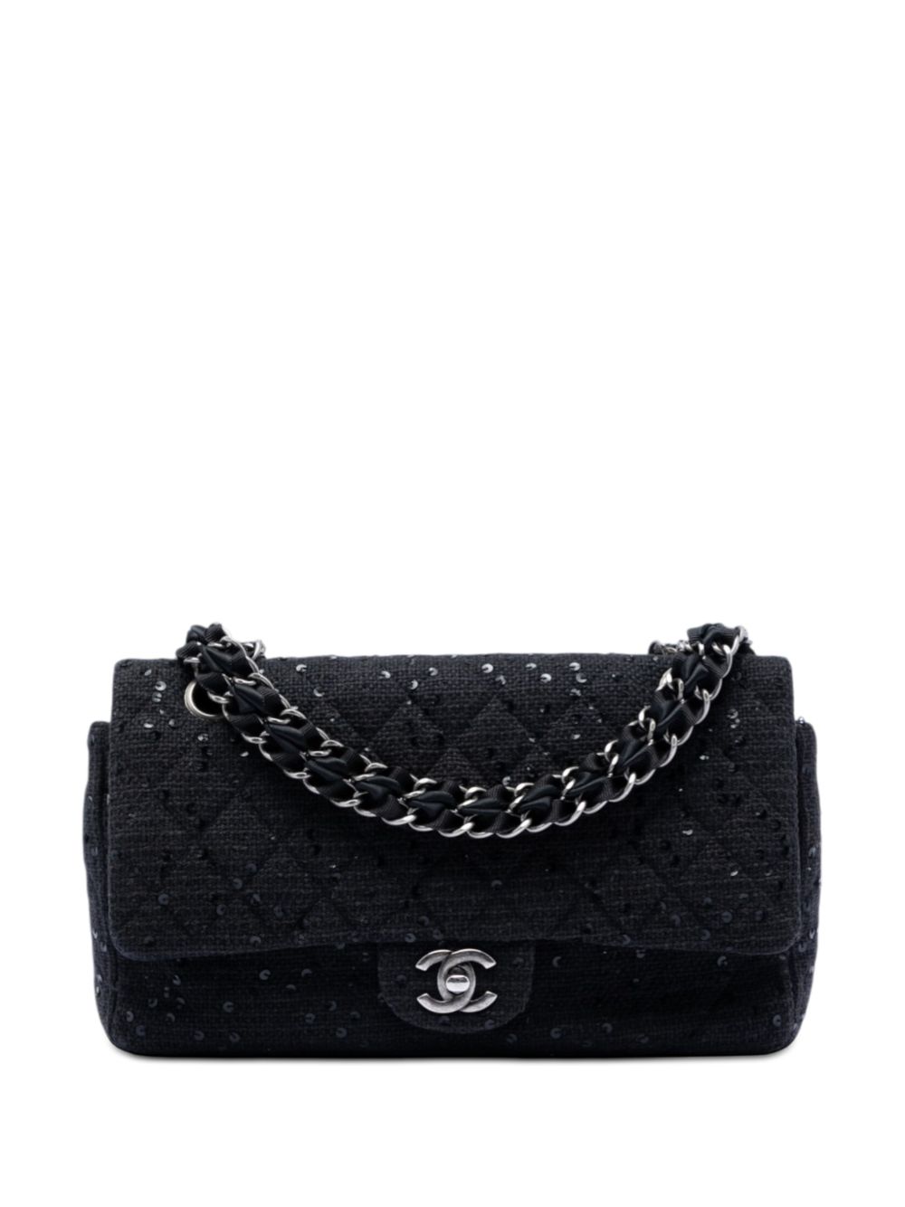 2008-2009 Medium Classic Tweed Sequin Double Flap shoulder bag