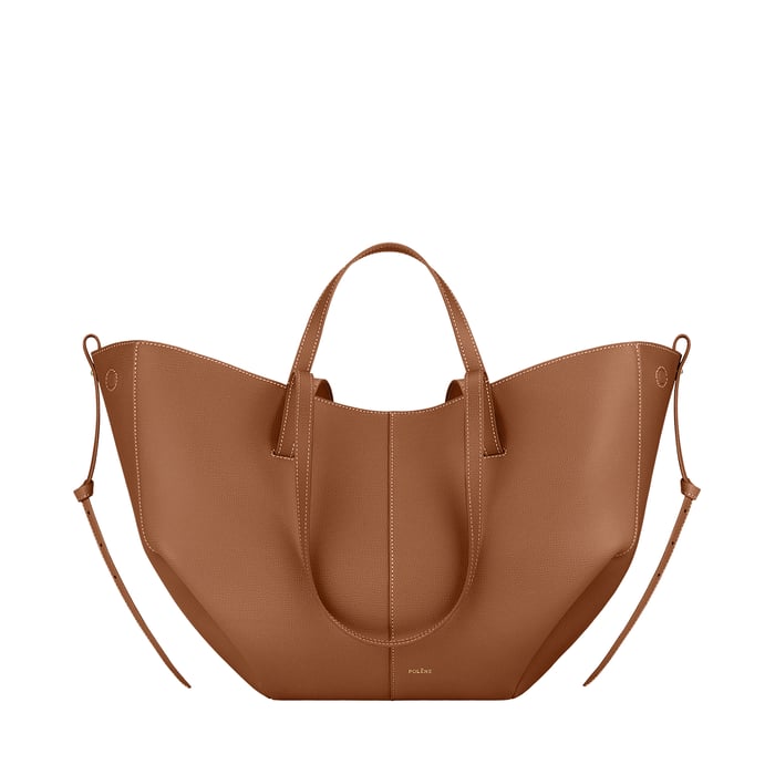 Camel Polène Cyme tote with folded sides
