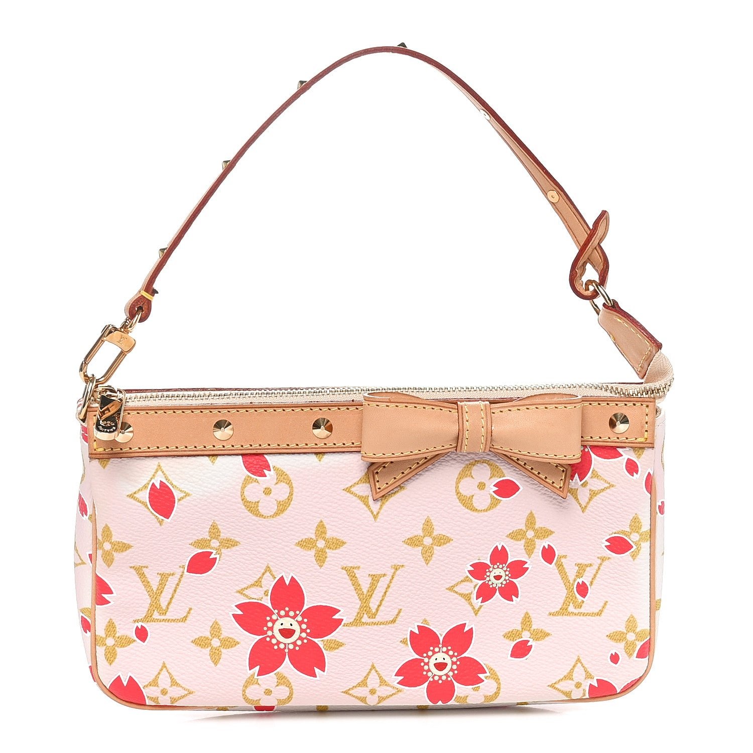 Louis Vuitton Monogram Cherry Blossom Pochette Accessories Red
