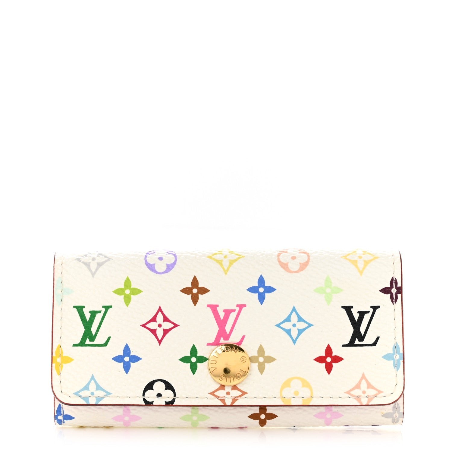 Louis Vuitton Monogram Multicolor Multicles 4 Key Holder White Litchi