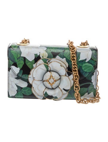 Leather Tro floral-appliqué Medium