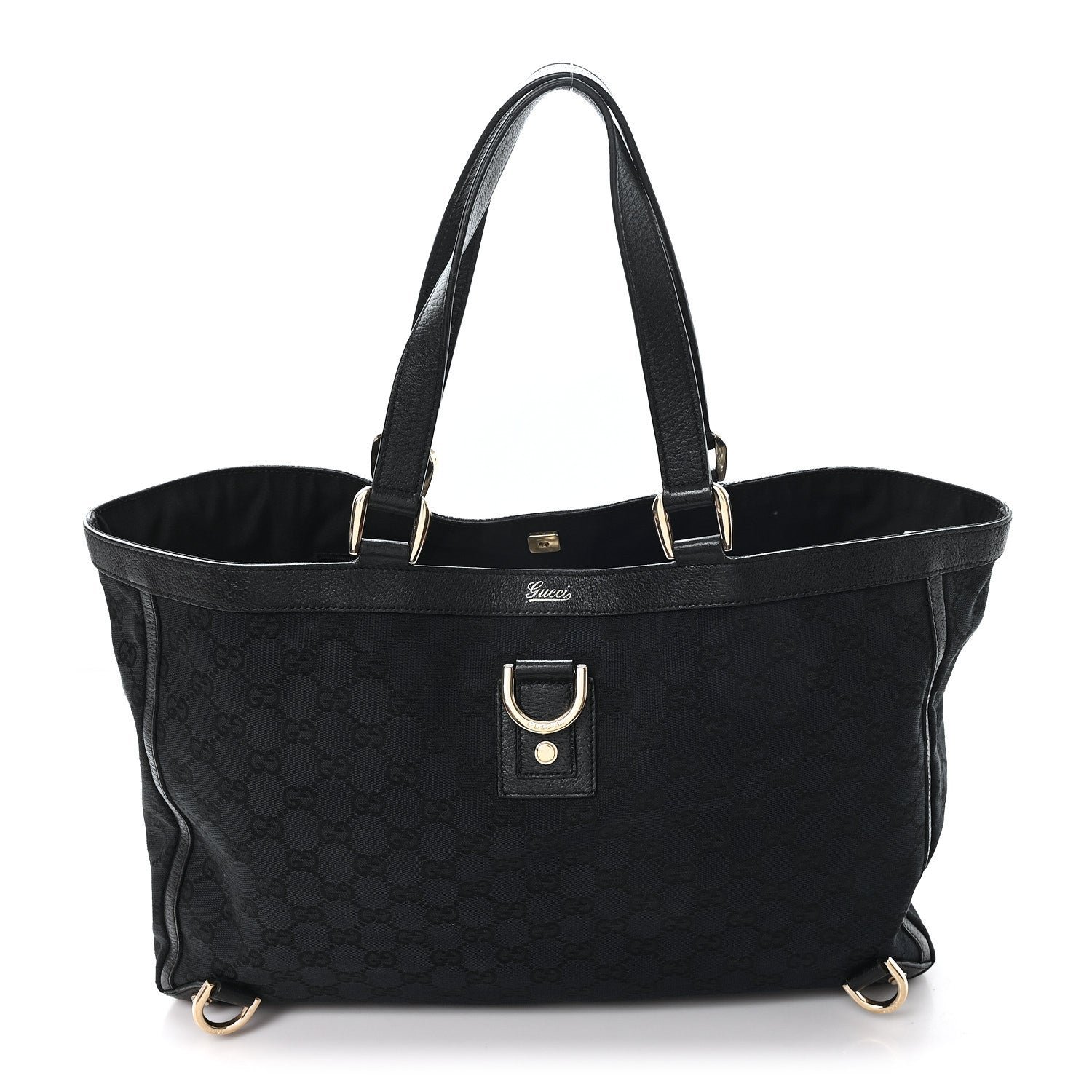 Gucci Monogram Large Abbey Tote Black