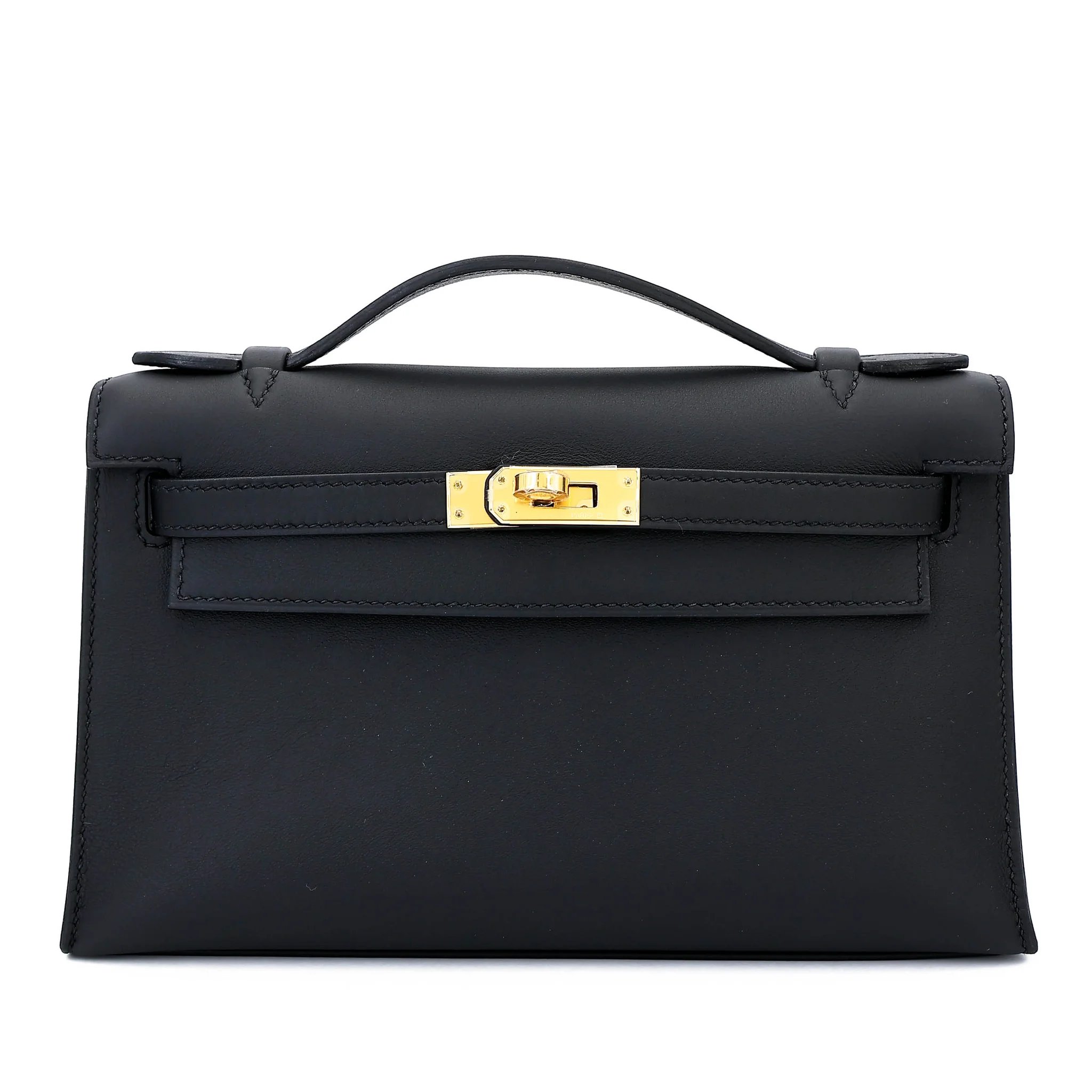Brand New ( Rank N ) HERMÈS Kelly Pochette Noir (89) Swift Gold hardware K (2025)