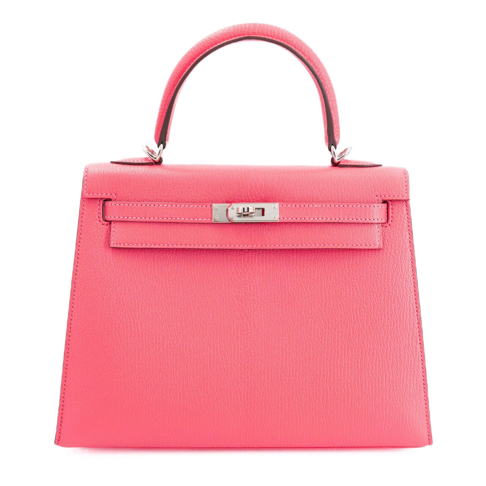 Unused ( Rank NS ) HERMÈS Kelly 25 Sellier Rose Lipstick (U5) Chevre Palladium hardware Y (2020)