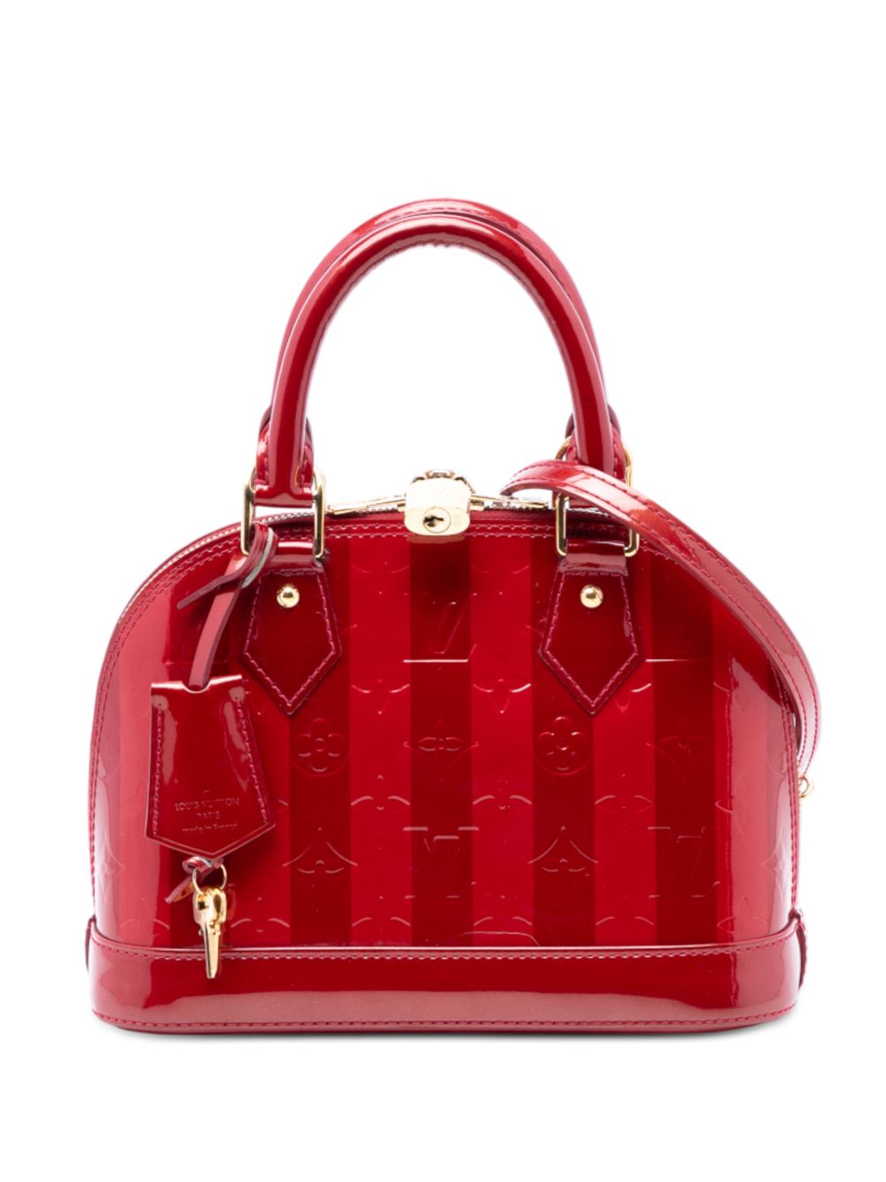 2012 Monogram Vernis Rayures Alma BB satchel