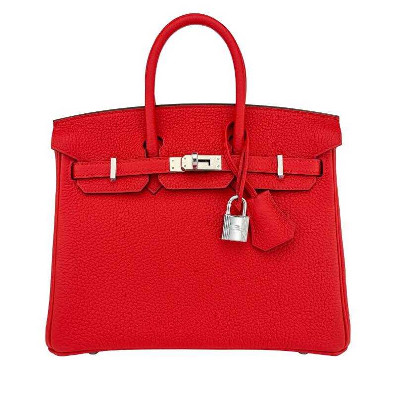 Rouge De Coeur Togo Birkin 25 Palladium Hardware, 2025