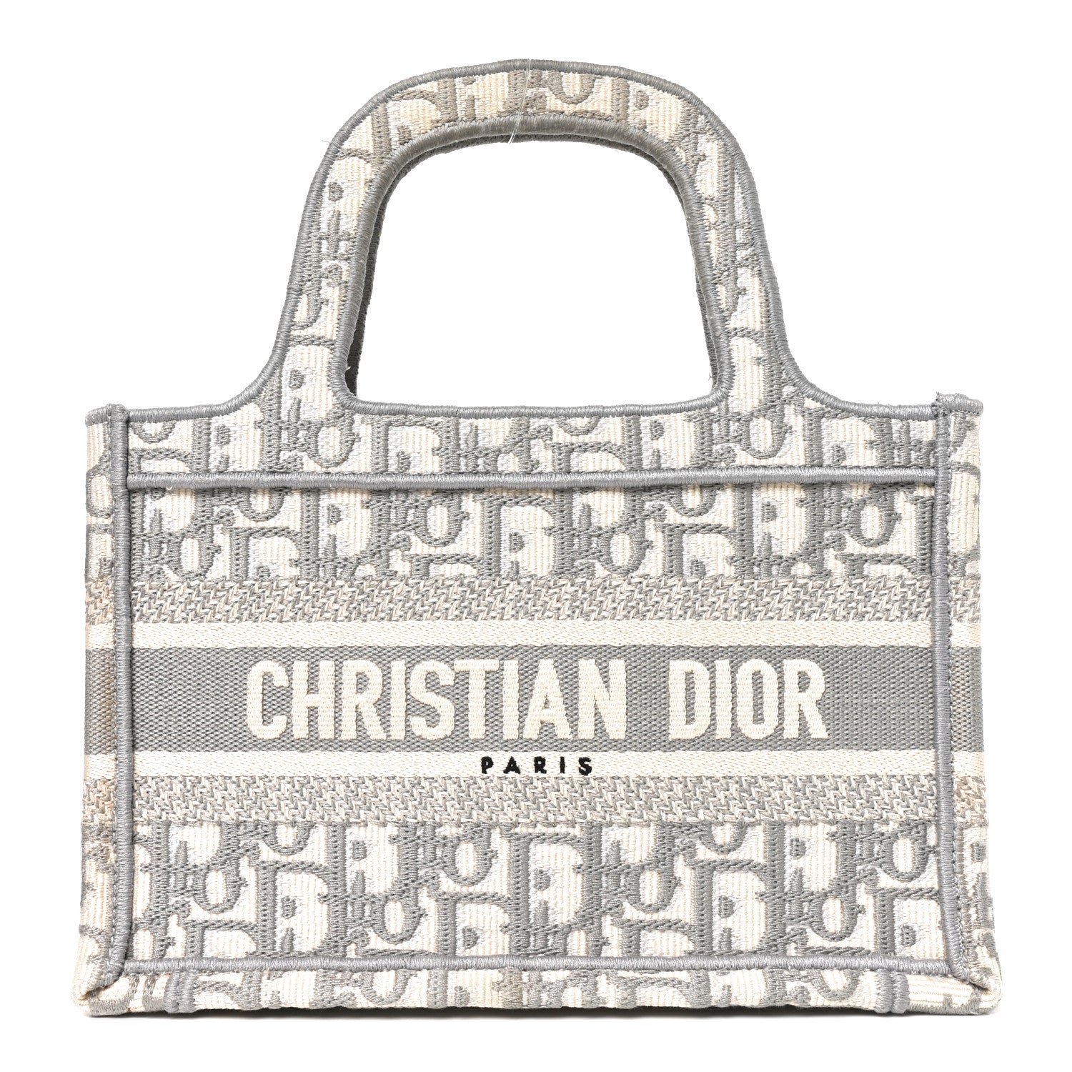 Christian Dior Oblique Mini Book Tote Grey Multicolor