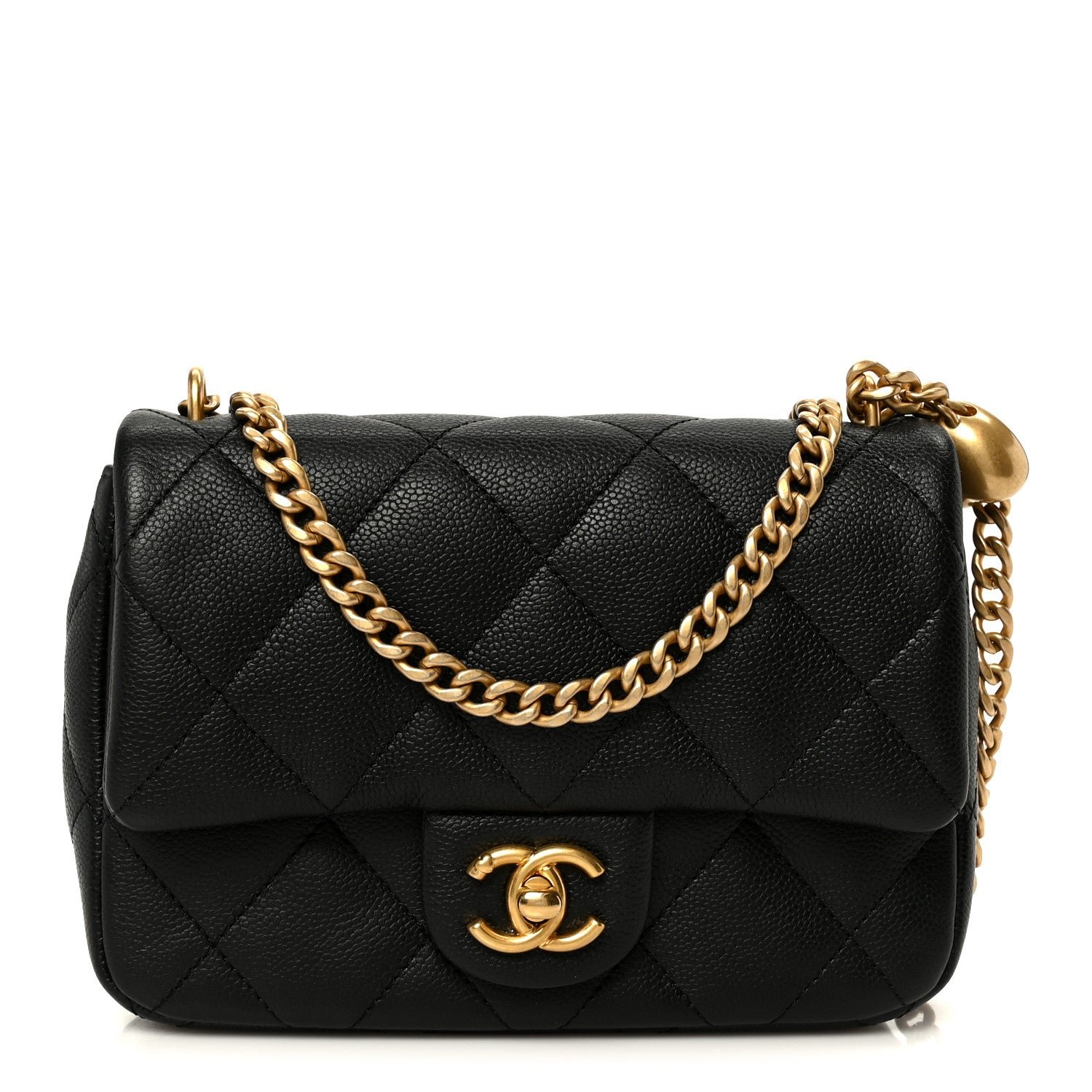 Chanel Caviar Quilted Mini Sweetheart Rectangular Flap Black
