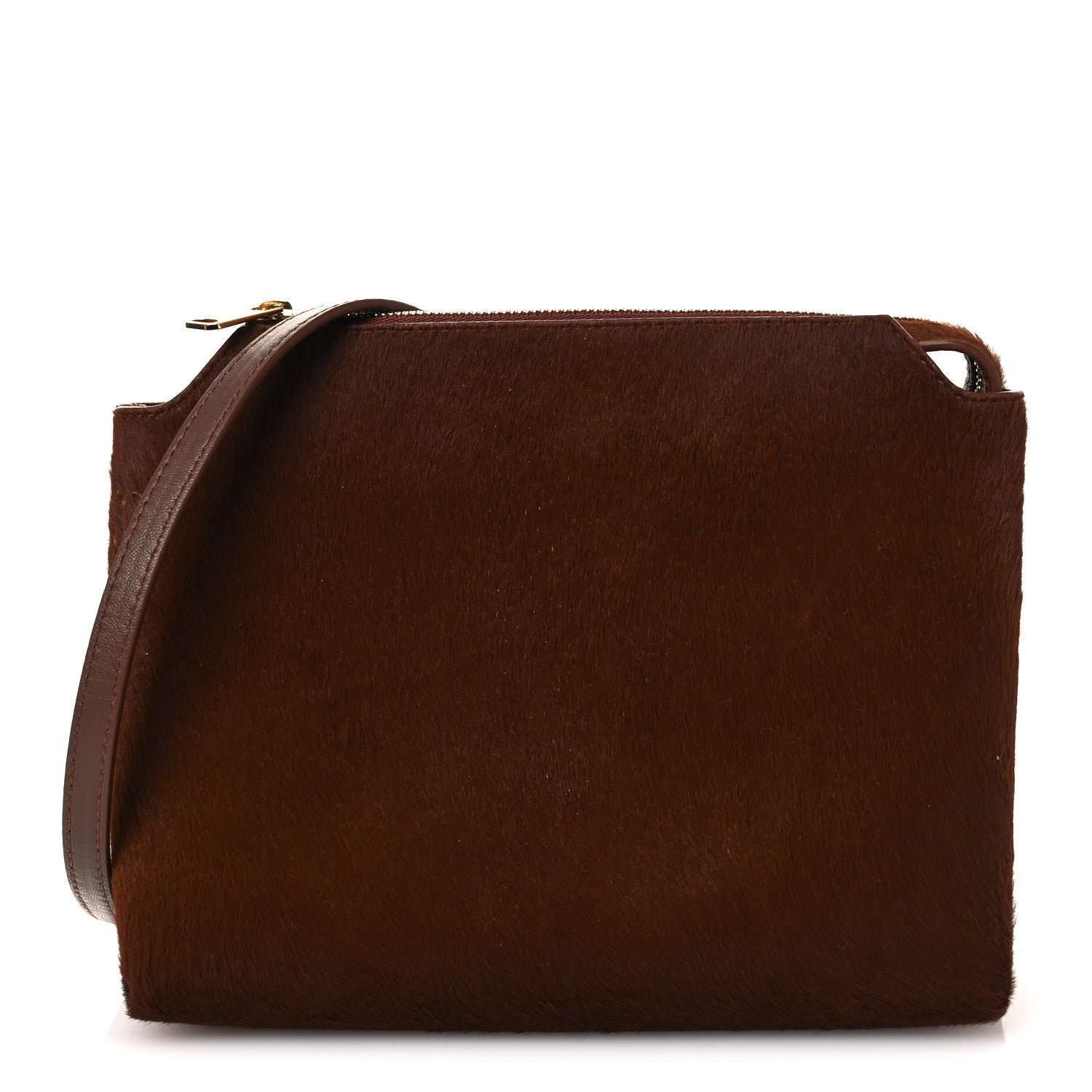 Khaite Ponyhair Lina Crossbody Bag Brown