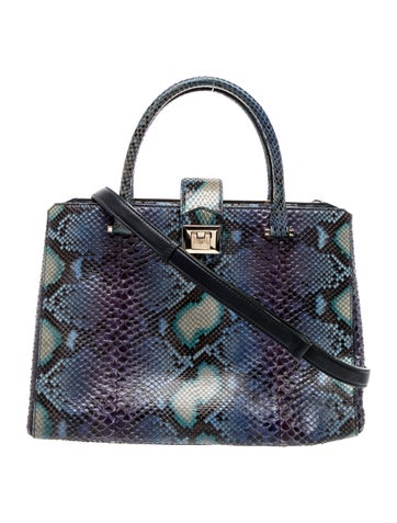 Snakeskin Top Handle Bag